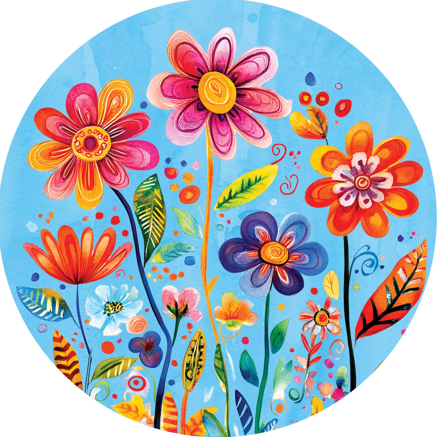 Funky Flowers-Accent Magnet