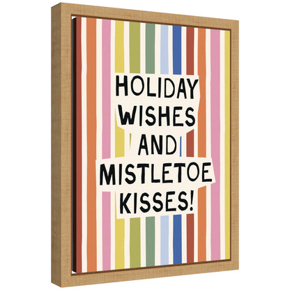 Holiday Wishes by Kikiandnim Framed Canvas Wall Art Print