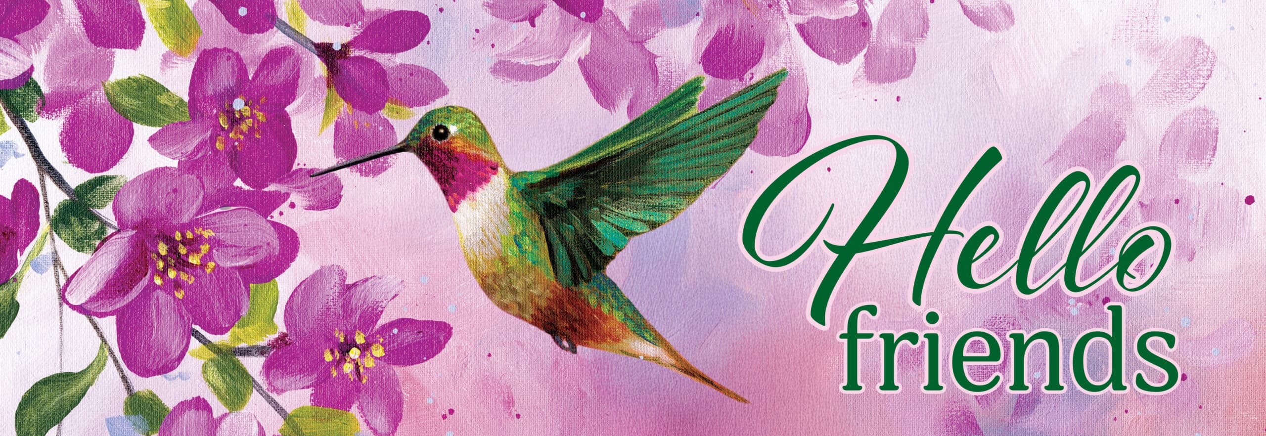 Signature Sign-Pink Hummingbird