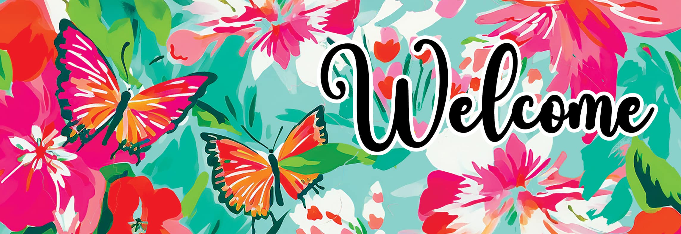 Signature Sign-Vibrant Butterflies