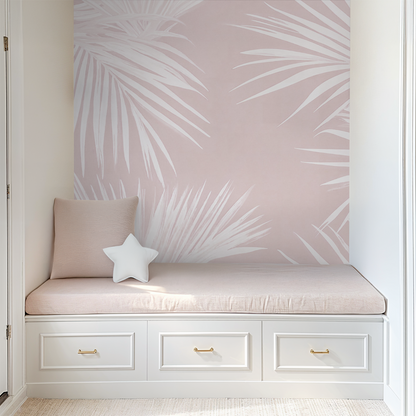 Under the Palms (Pink) Wallpaper - 10 FT H X 36.4 FT W LUXE