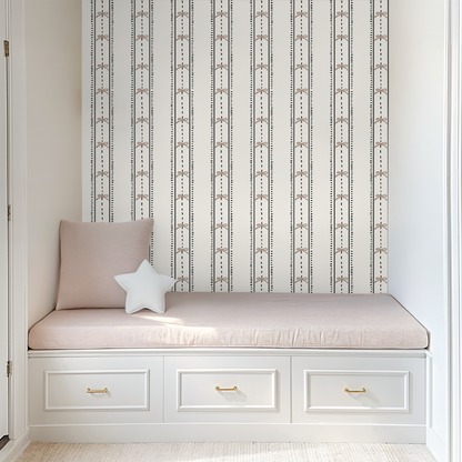 Cottage Bows (Pink) Wallpaper
