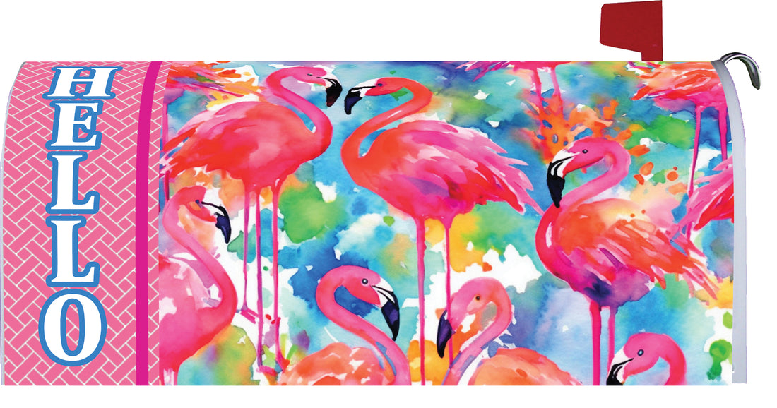 Watercolor Flamingos-Mailbox Makeover