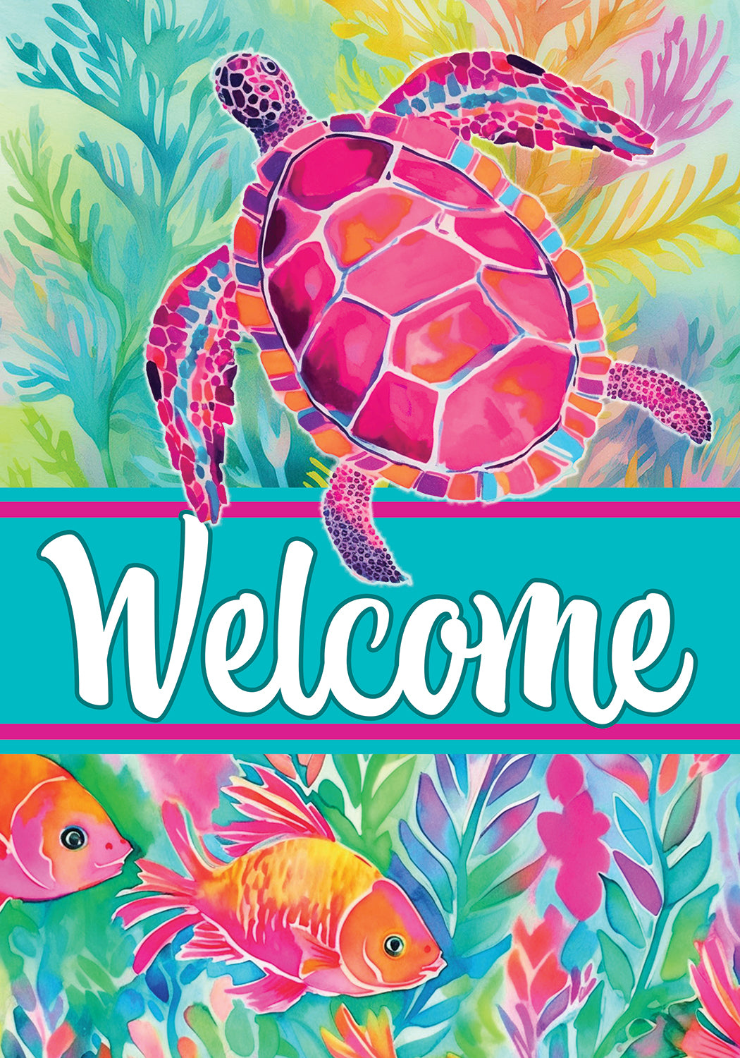 Watercolor Turtles-Flag