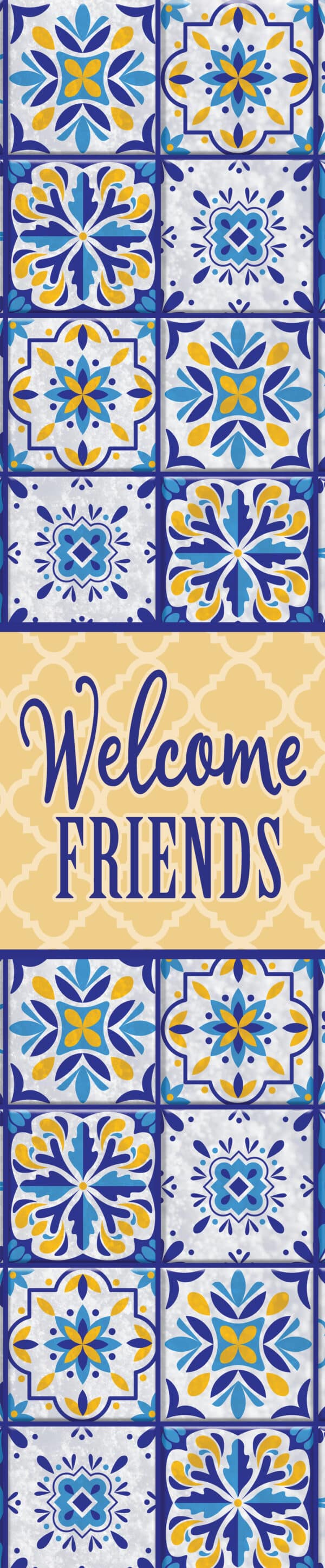 Yard Expression-Blue and Yellow Tile