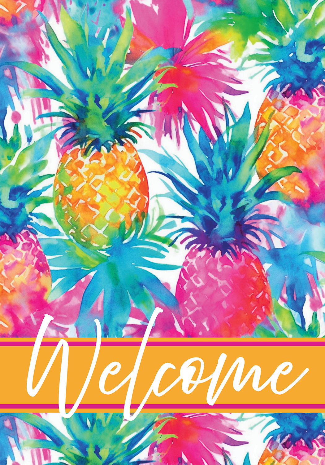 Watercolor Pineapples-Flag