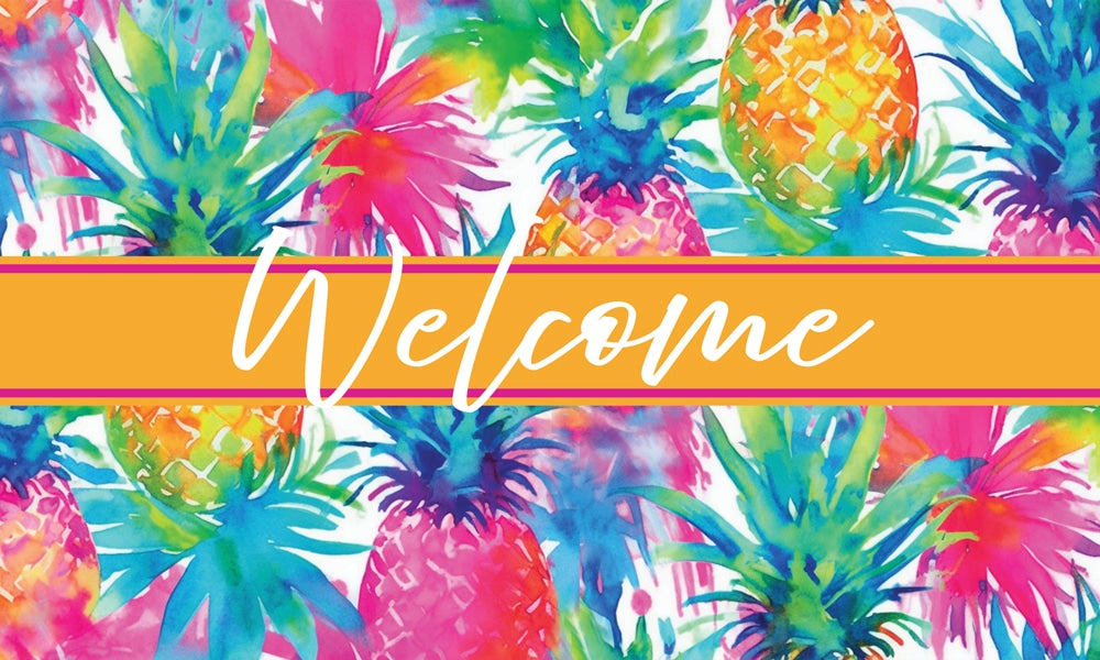 Floor Mat-Watercolor Pineapples