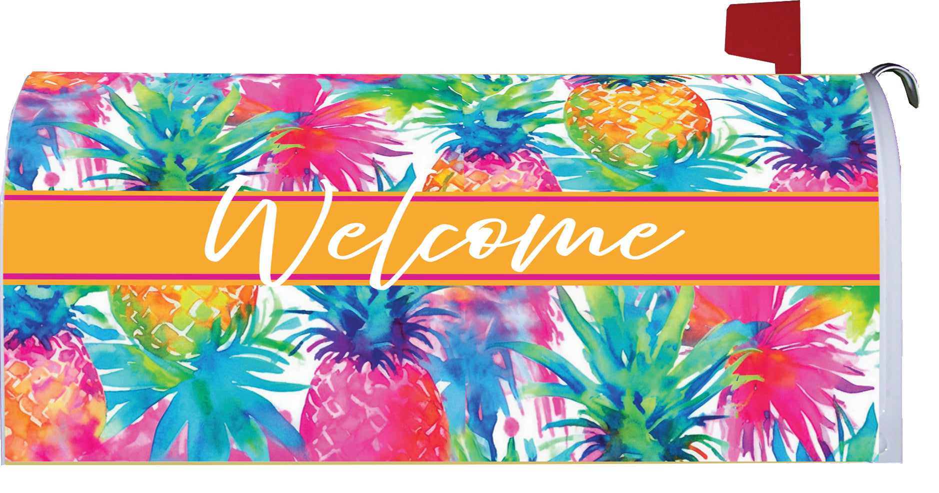 Watercolor Pineapples-Mailbox Makeover