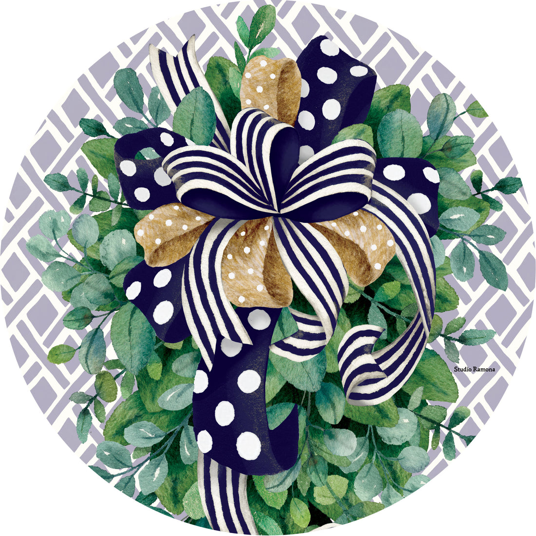 Eucalyptus on Navy-Accent Magnet