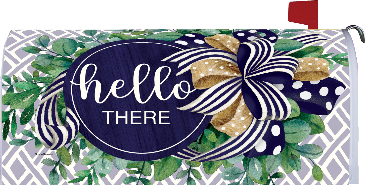 Eucalyptus on Navy-Mailbox Makeover