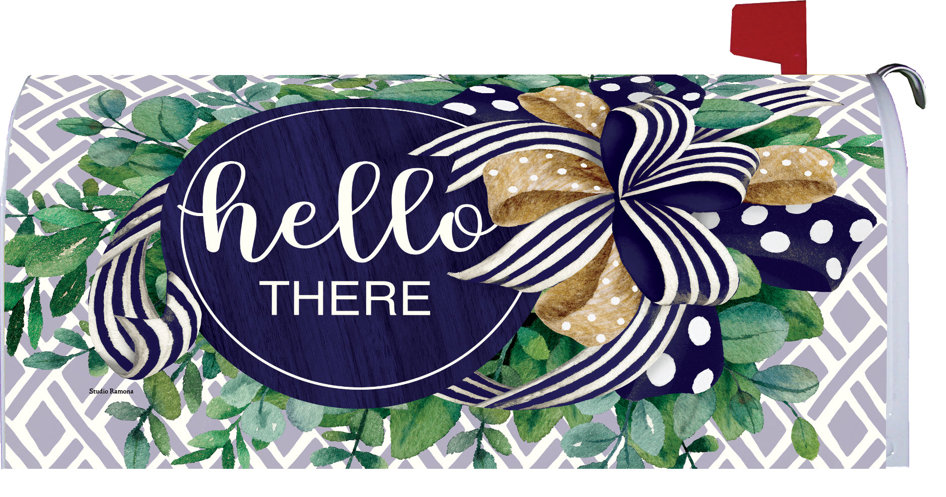 Eucalyptus on Navy-Mailbox Makeover