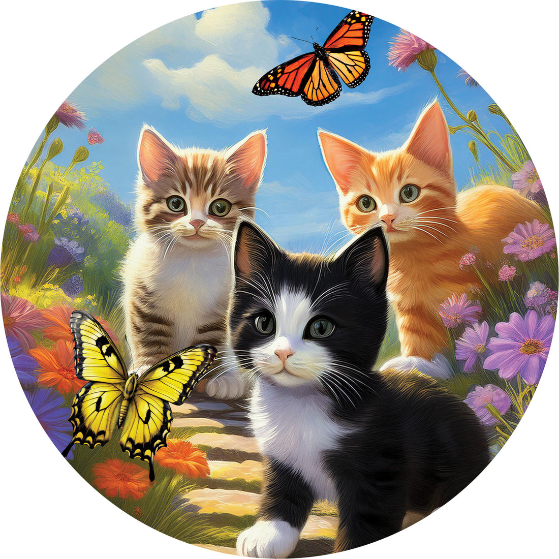 Kittens and Butterflies-Accent Magnet