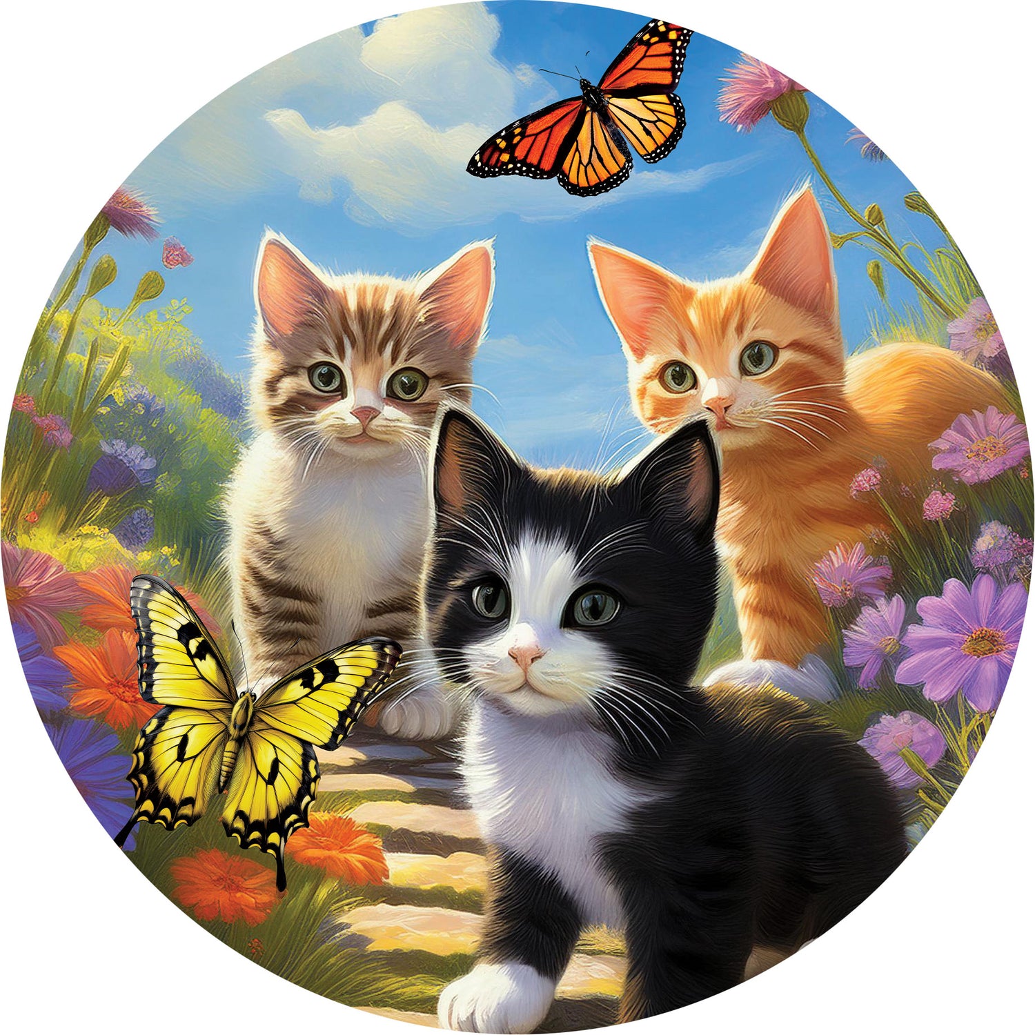 Kittens and Butterflies-Accent Magnet