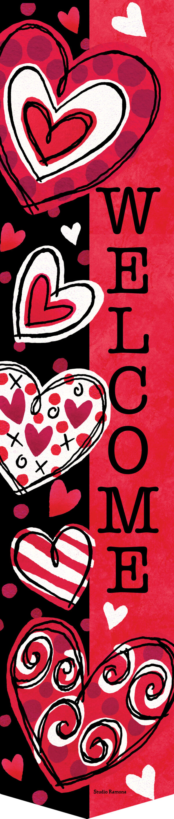 Black and Red Hearts-Door Expression