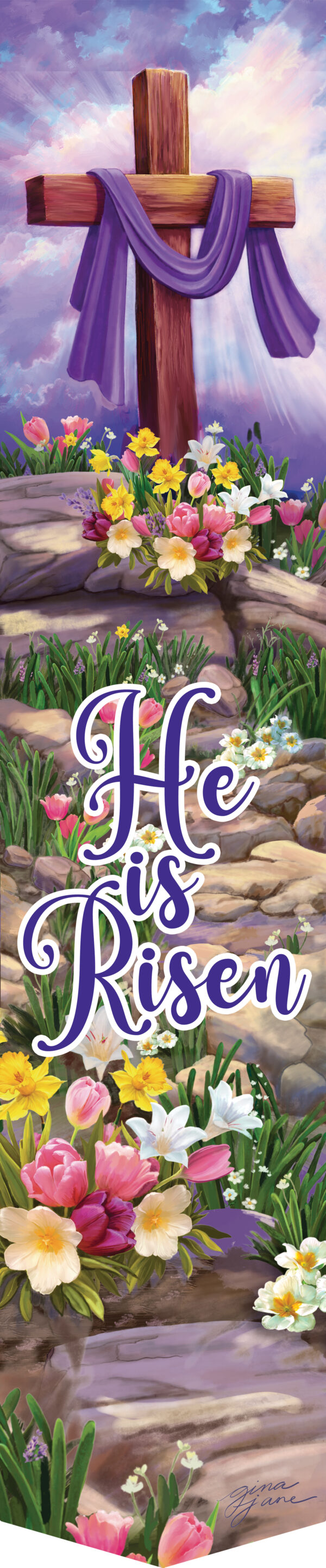 Cross and Flowers-Door Expression