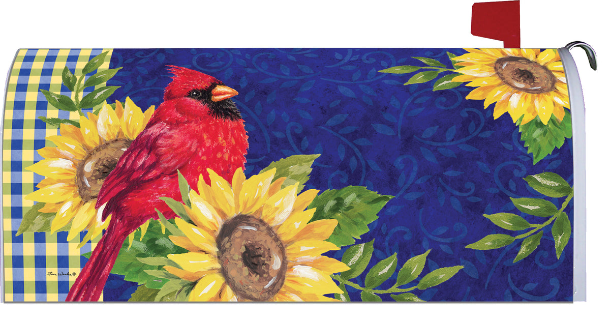 Cardinal and Sunflowers-Mailbox Makeover