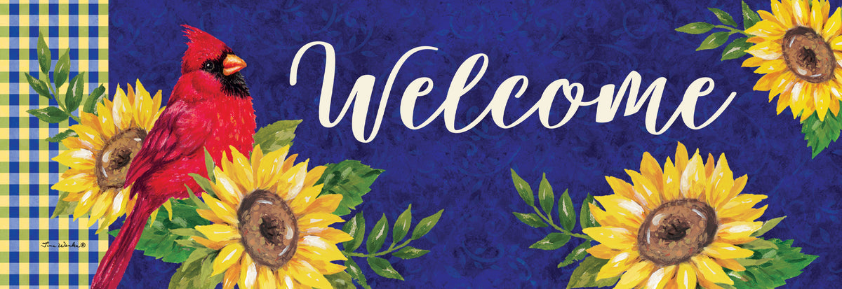 Cardinal and Sunflowers-Signature Sign