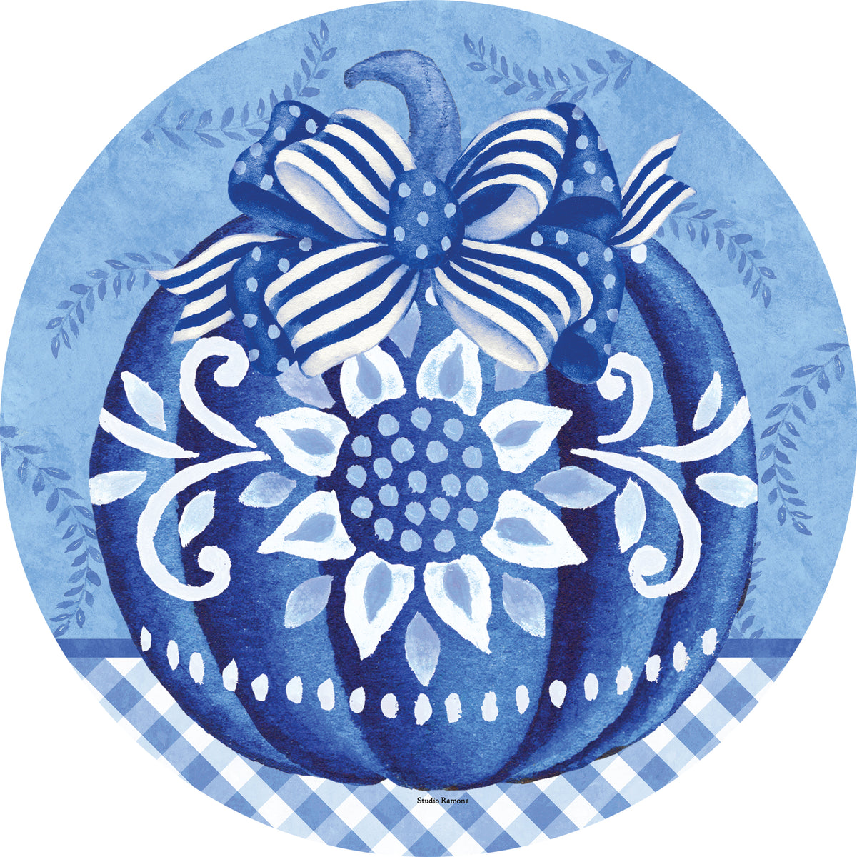 Chinoiserie Pumpkin Topiary-Accent Magnet