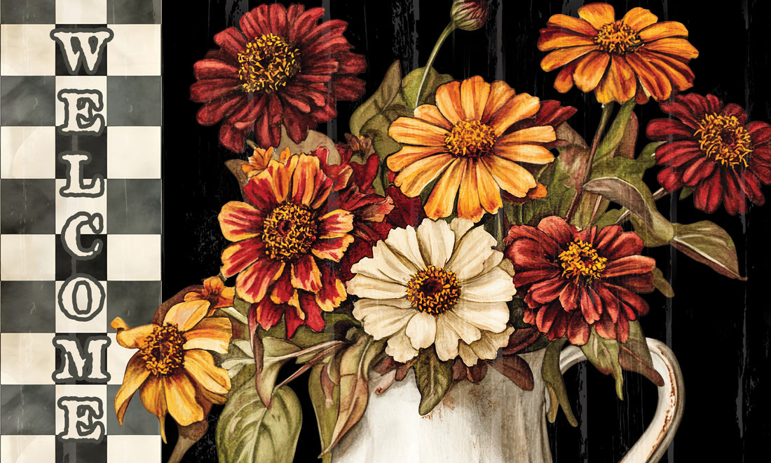 Vintage Fall Flowers- Floor Mat