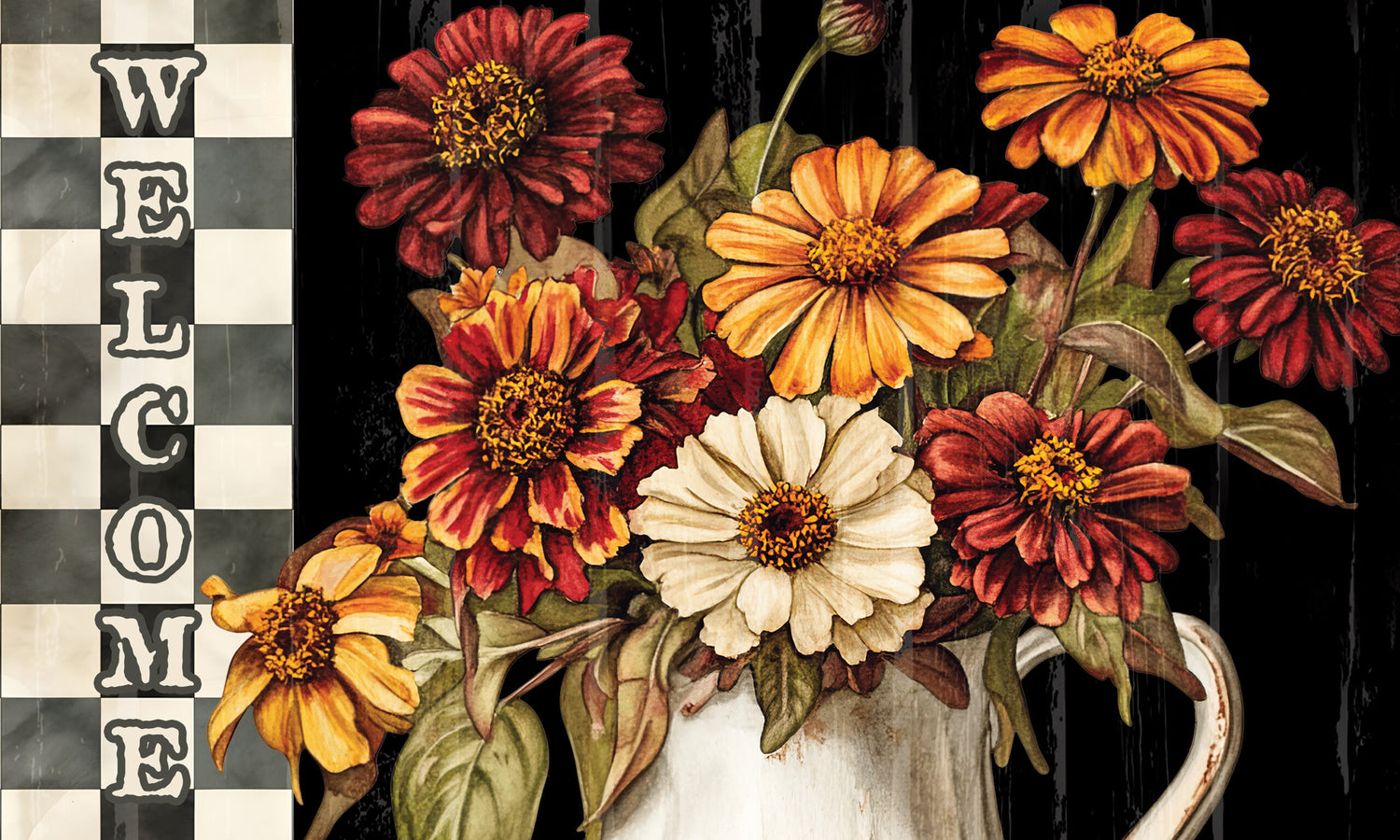 Vintage Fall Flowers- Floor Mat