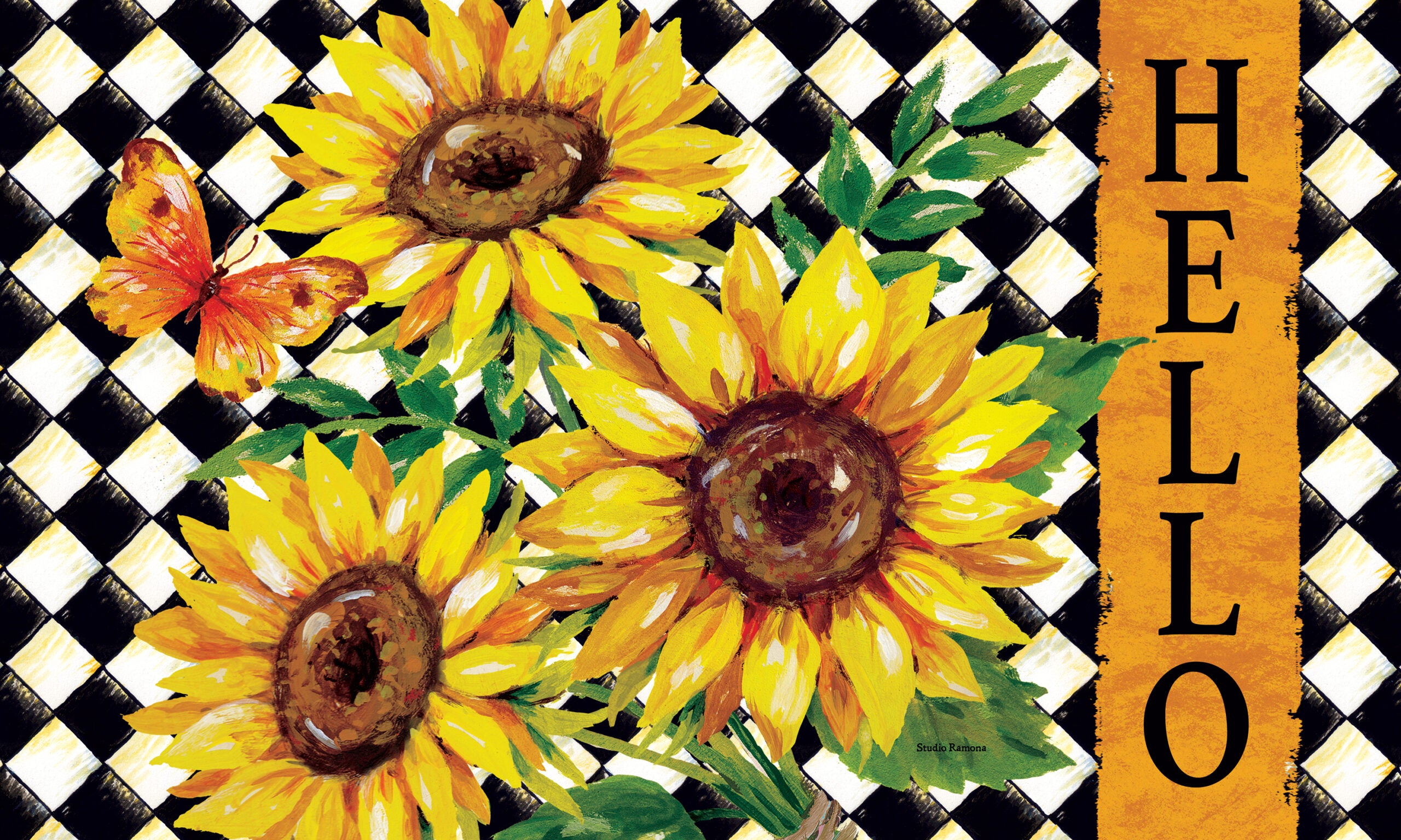 Sunflower Harlequin- Floor Mat