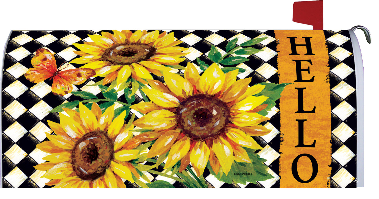 Sunflower Harlequin-Mailbox Makeover