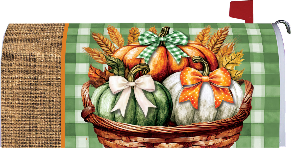 Pumpkin Bows Basket-Mailbox Makeover