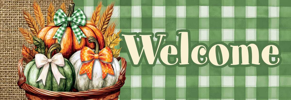 Pumpkin Bows Basket-Signature Sign