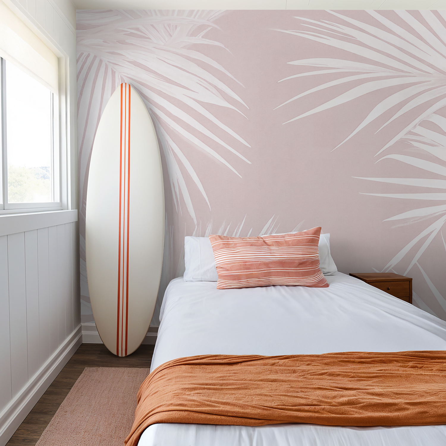 Under the Palms (Pink) Wallpaper - 10 FT H X 36.4 FT W LUXE