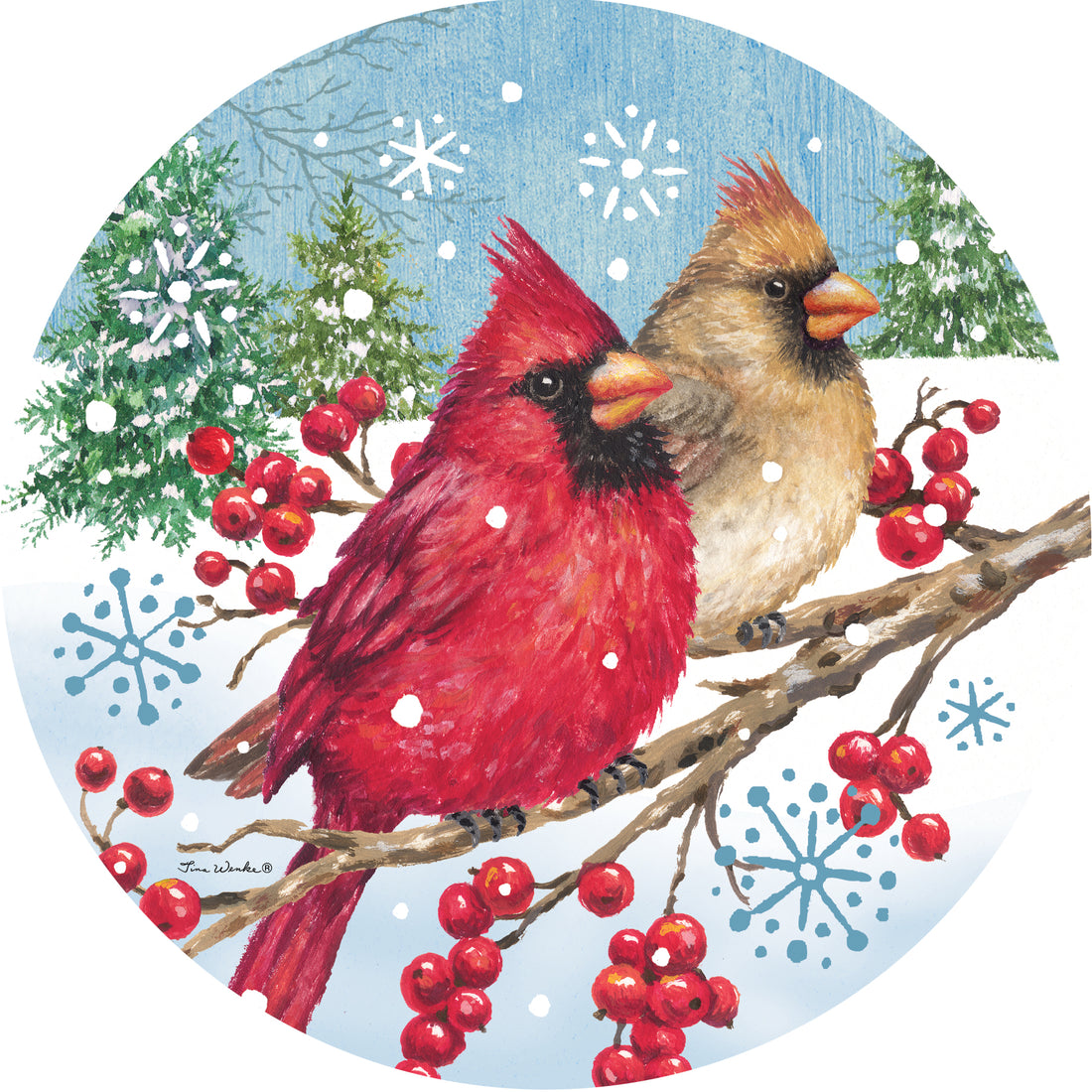 Winter Cardinal-Suncatcher