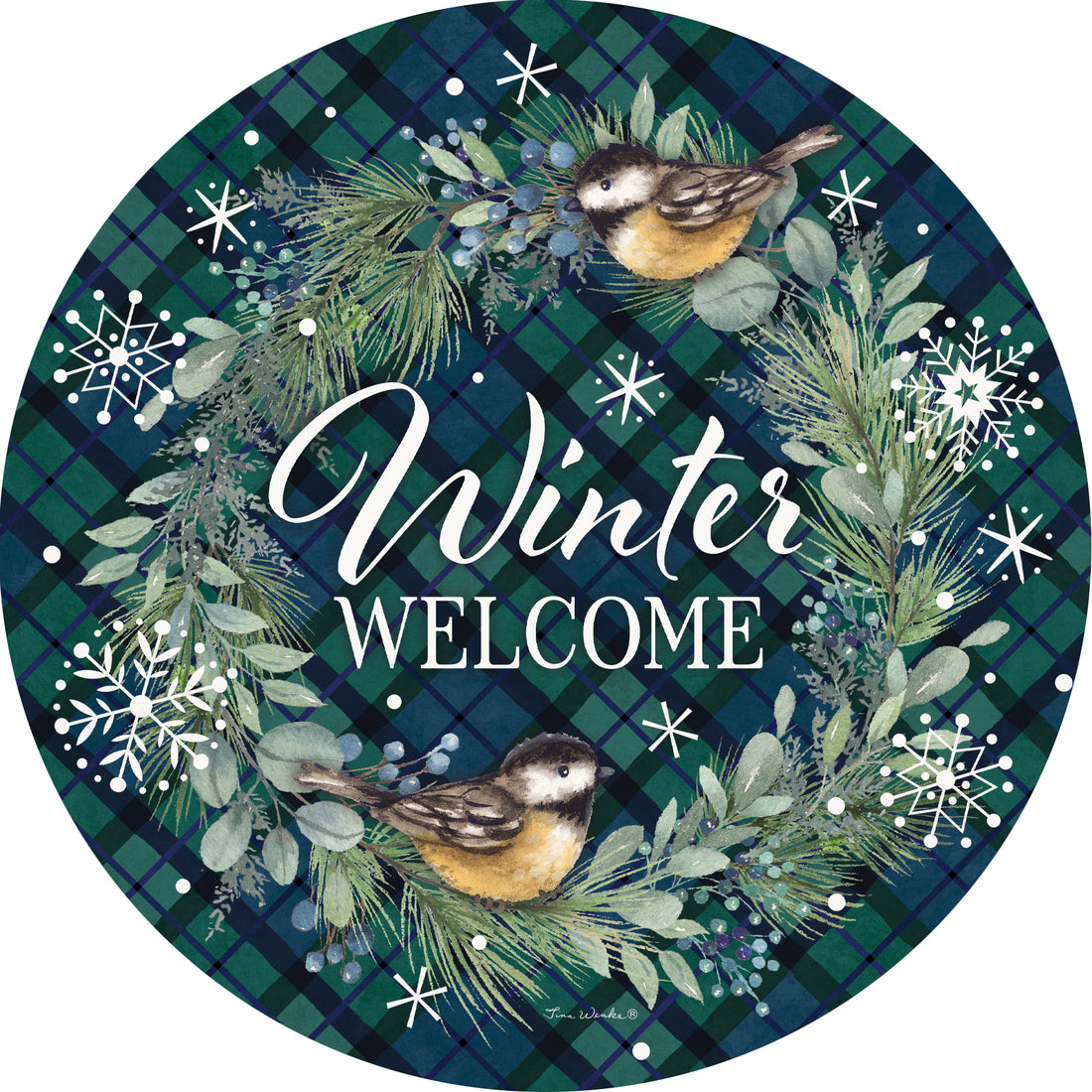 Chickadee Wreath-Accent Magnet