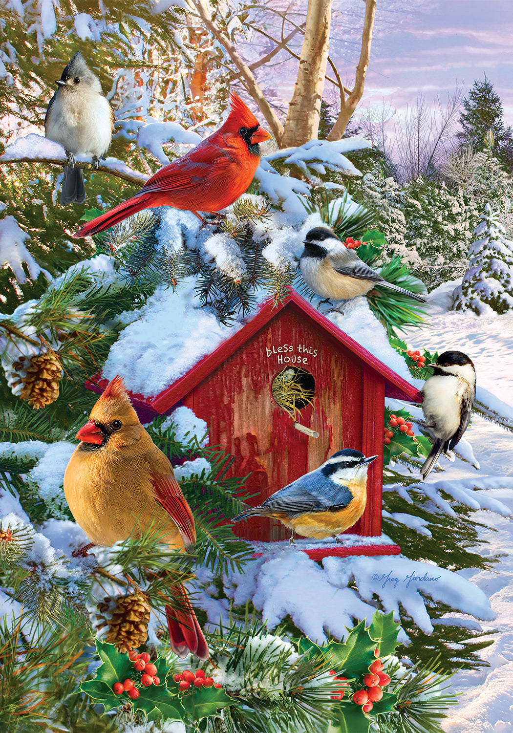 Cardinal Ornament-Flag
