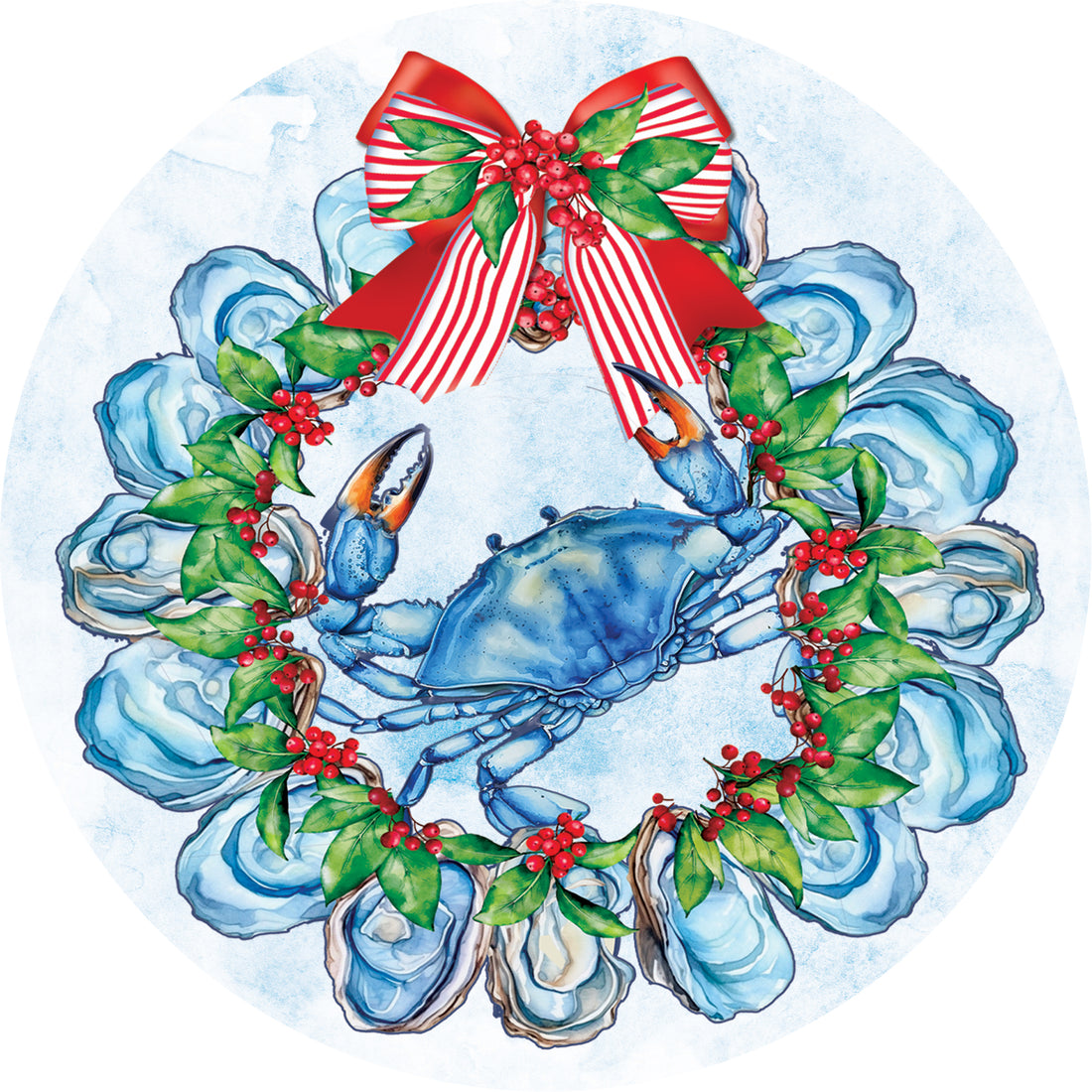 Oyster Crab Wreath-Accent Magnet