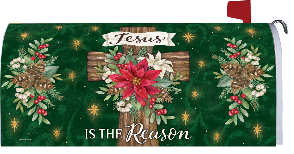 Poinsettia Cross-Mailbox Makeover