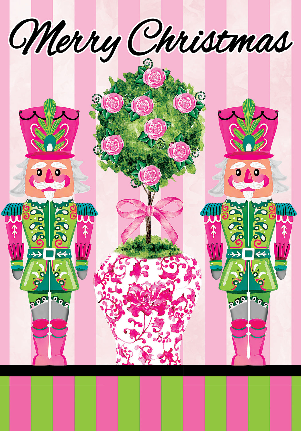 Pink-Green Nutcrackers-Flag