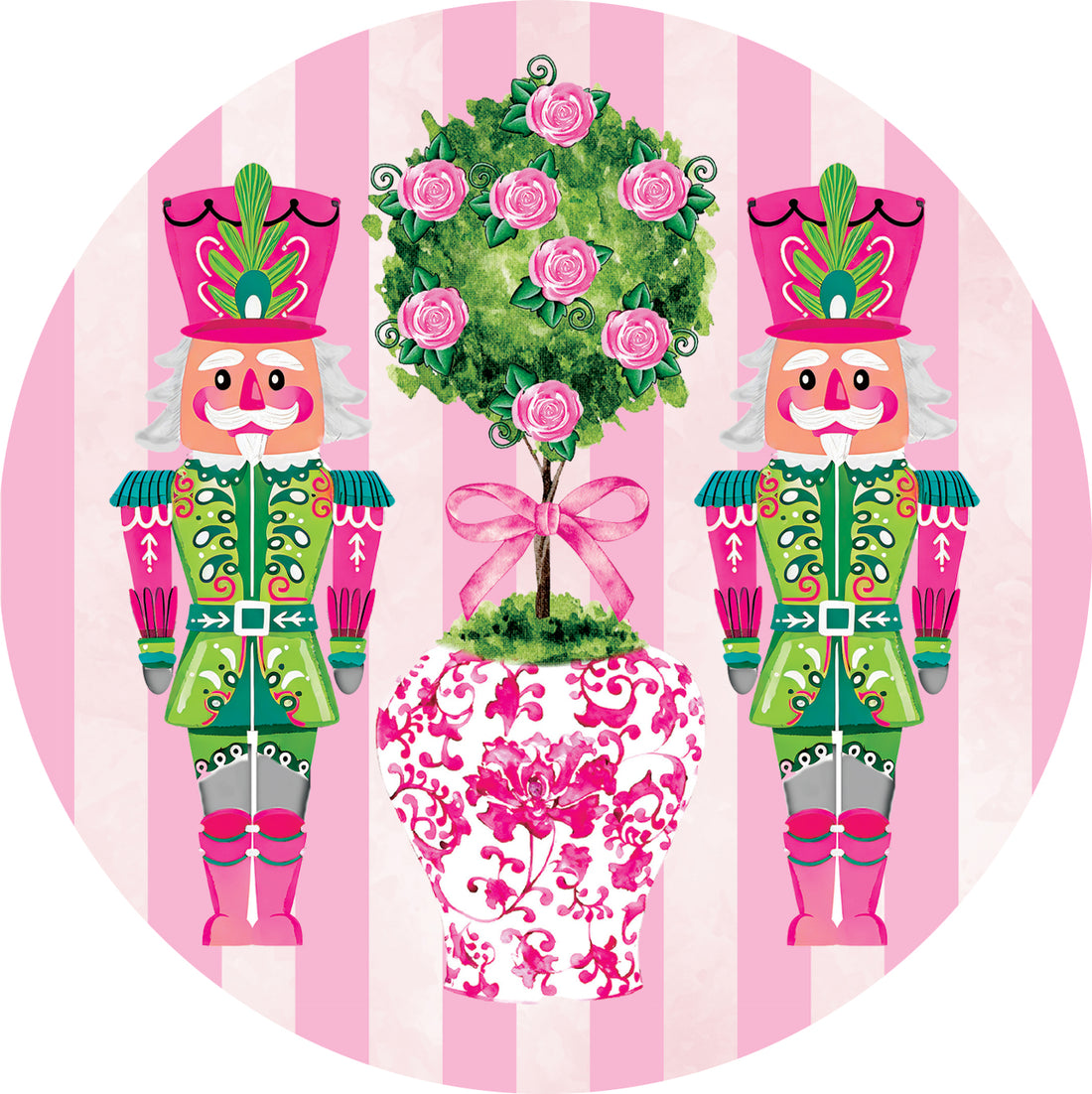 Pink-Green Nutcrackers-Accent Magnet