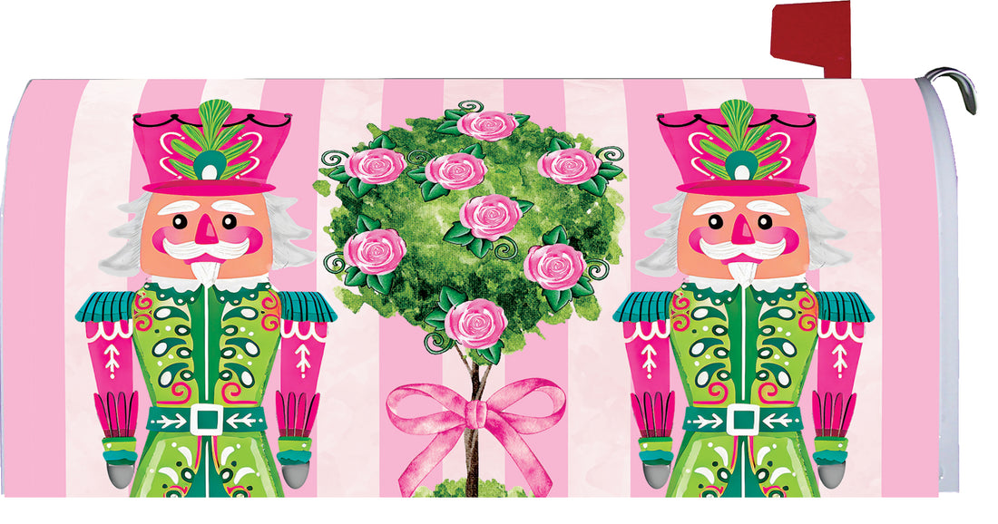 Pink-Green Nutcrackers-Mailbox Makeover