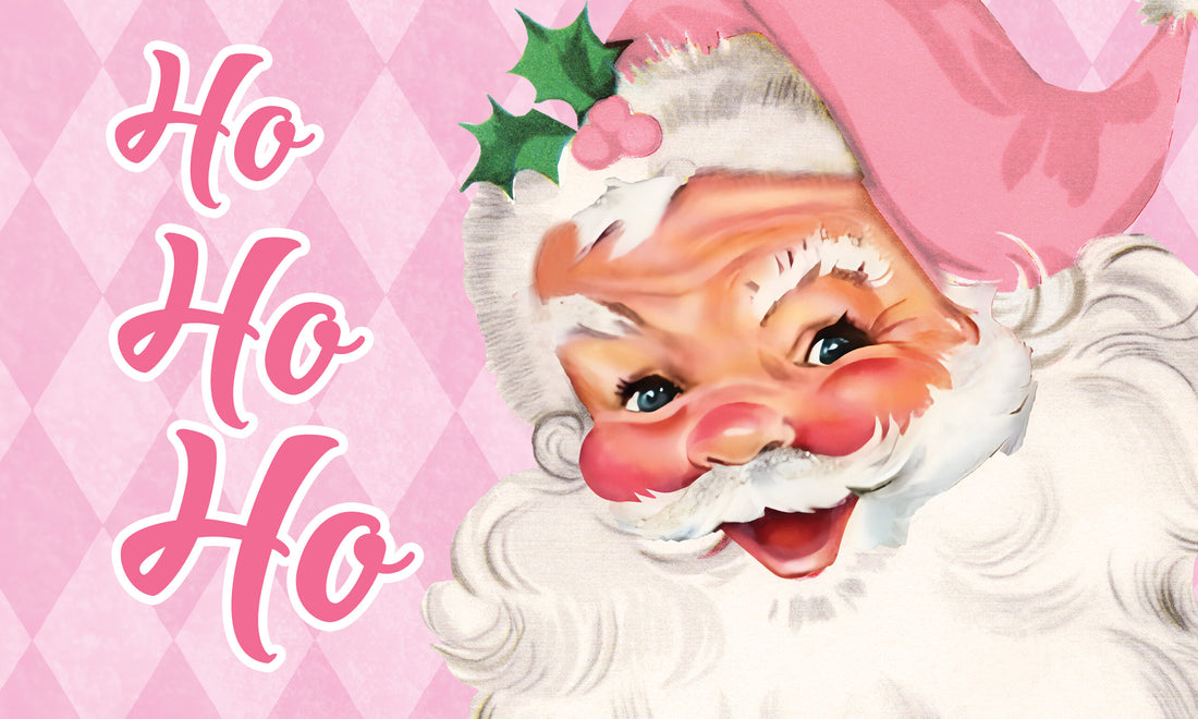 Pink Santa- Floor Mat