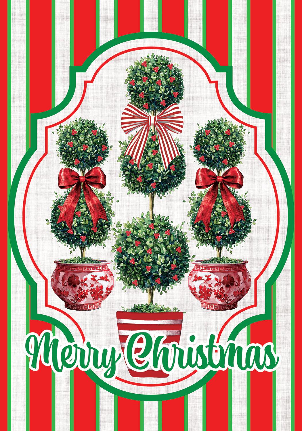 Christmas Topiaries-Flag