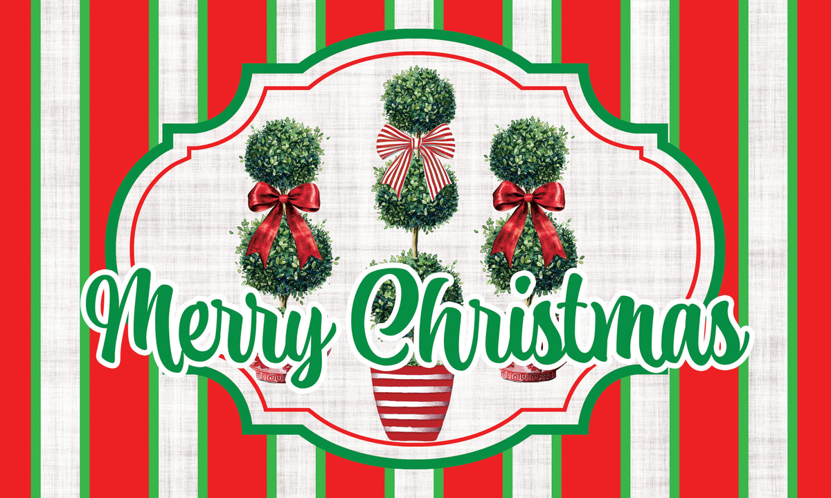Christmas Topiaries- Floor Mat