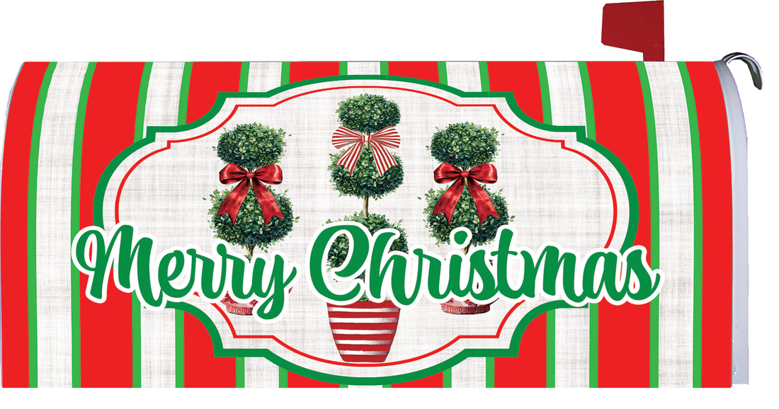 Christmas Topiaries-Mailbox Makeover