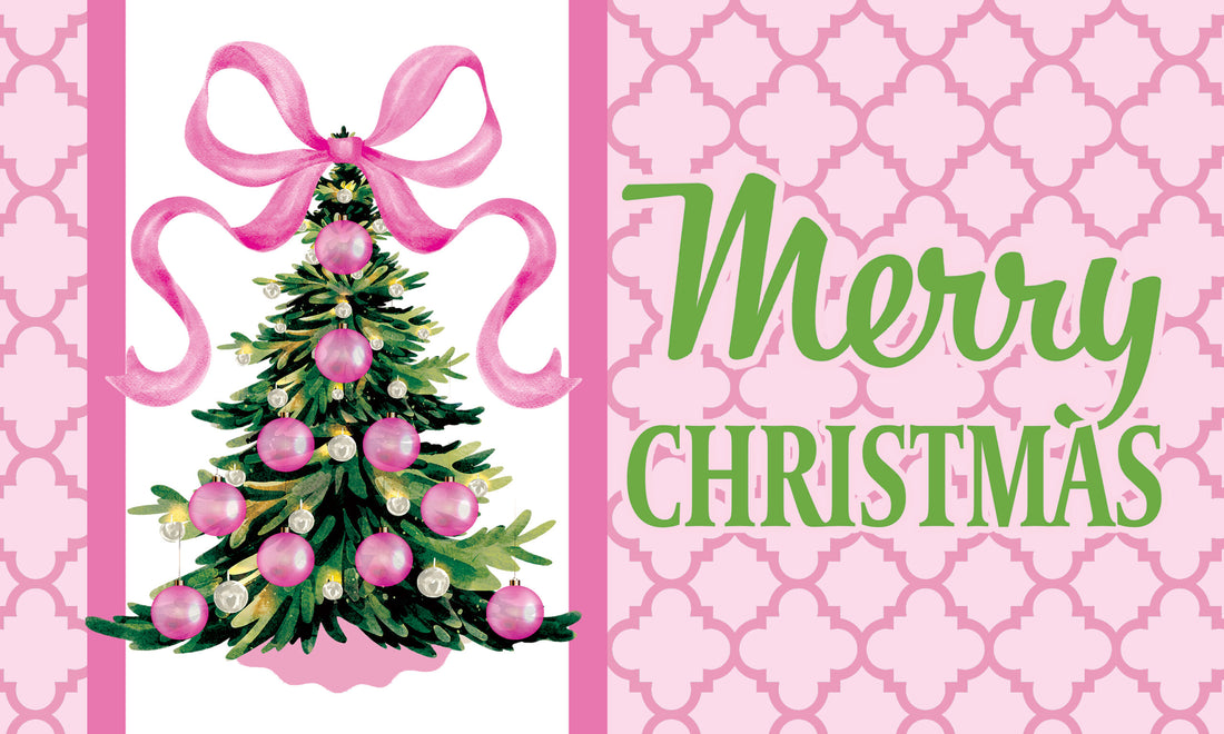 Pink Christmas Tree- Floor Mat