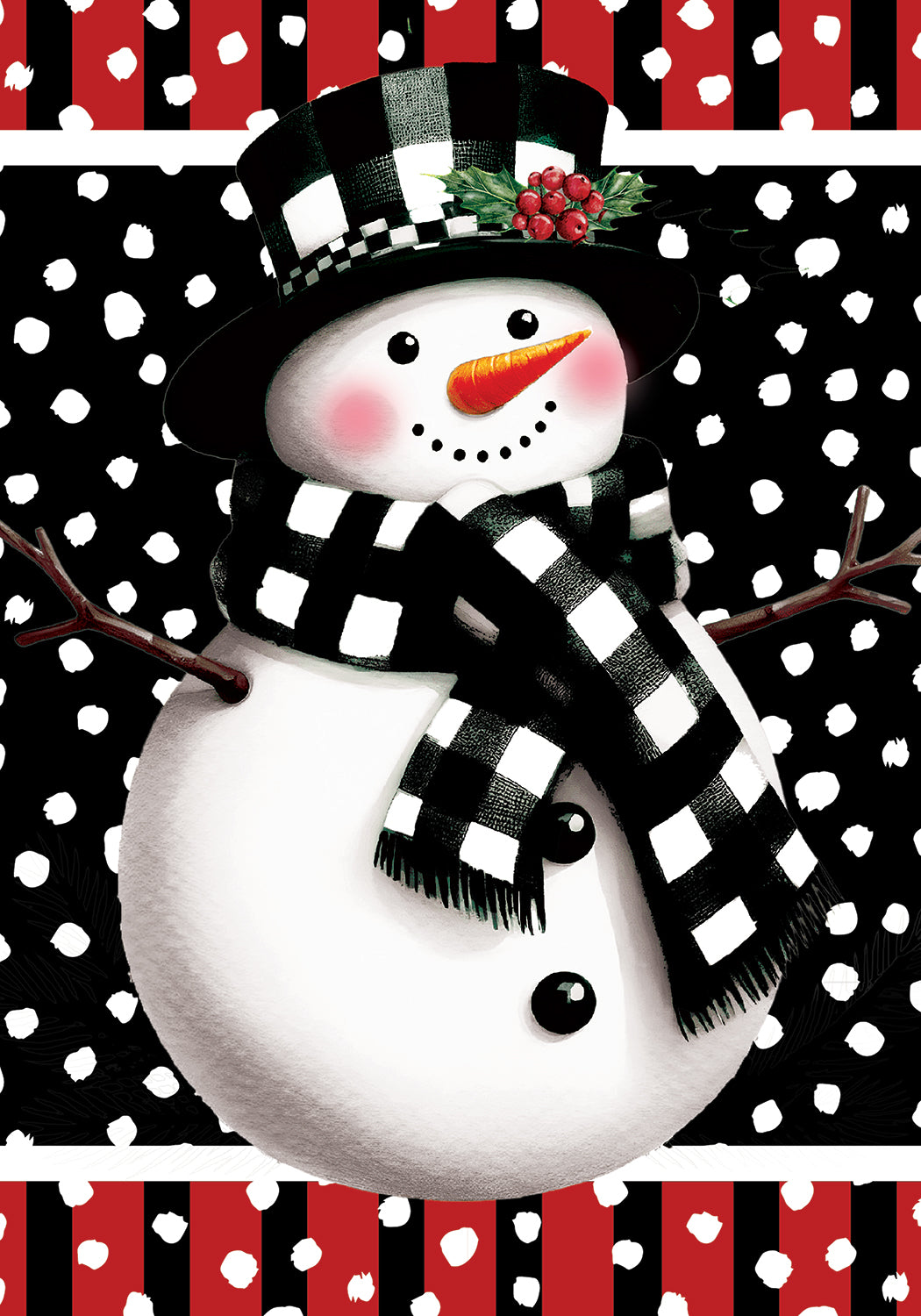 Checkered Snowman-Flag