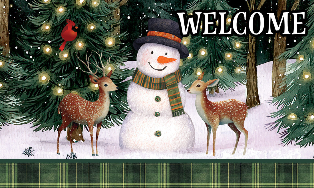 Woodsy Snowman- Floor Mat