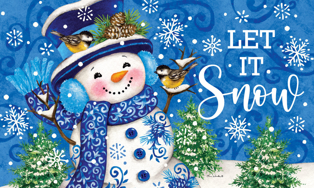 Chinoiserie Snowman- Floor Mat
