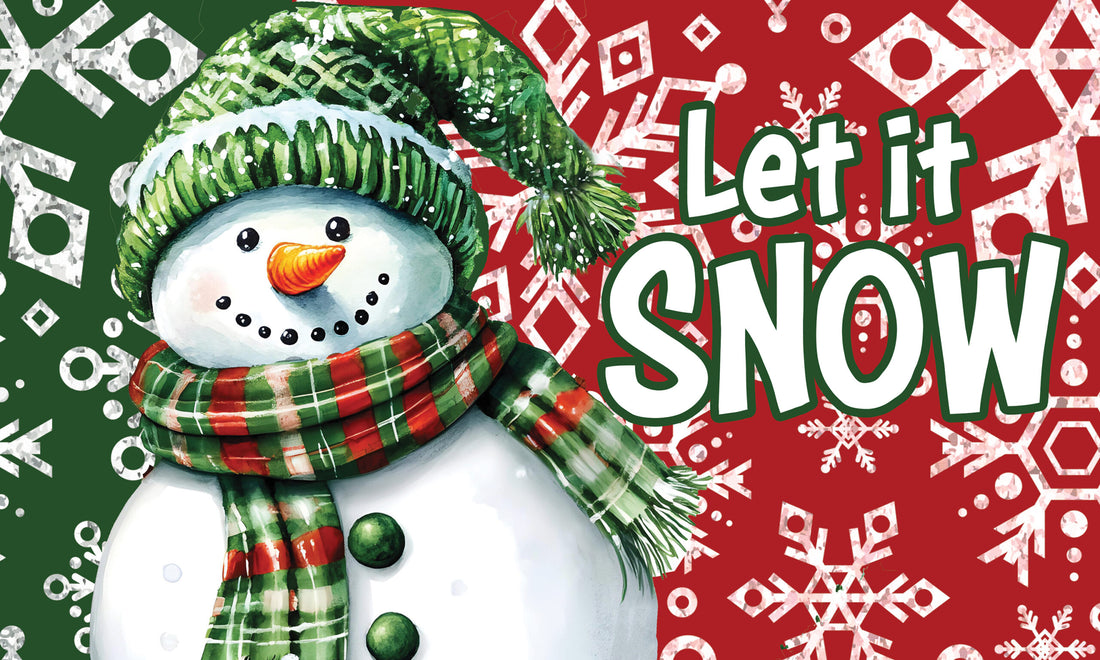 Red and Green Snowman- Floor Mat