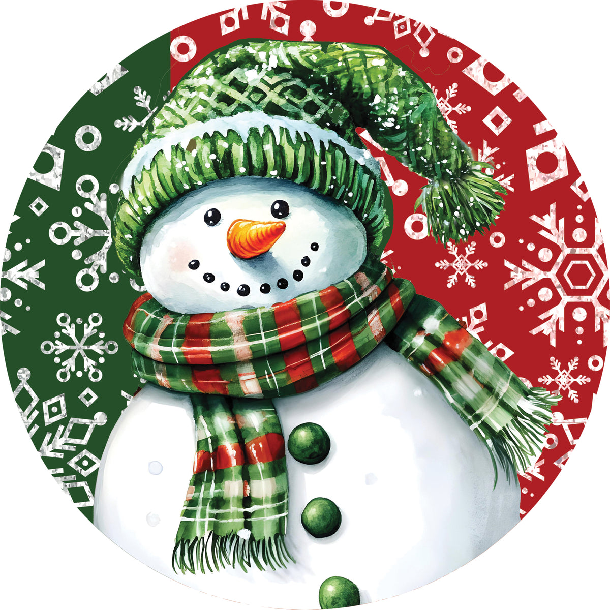 Red and Green Snowman-Suncatcher