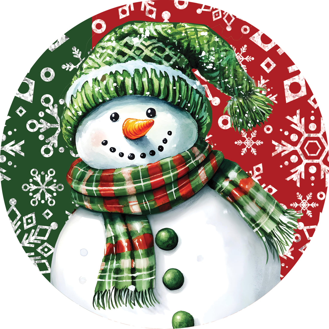 Red and Green Snowman-Stepping Stone