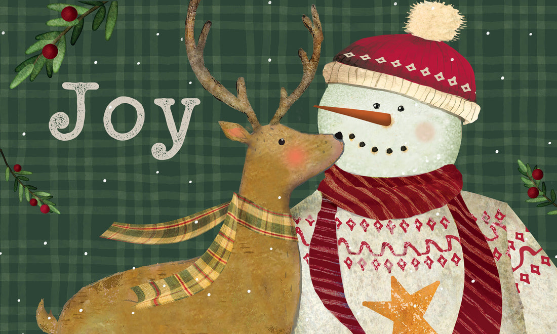 Snowman Deer- Floor Mat