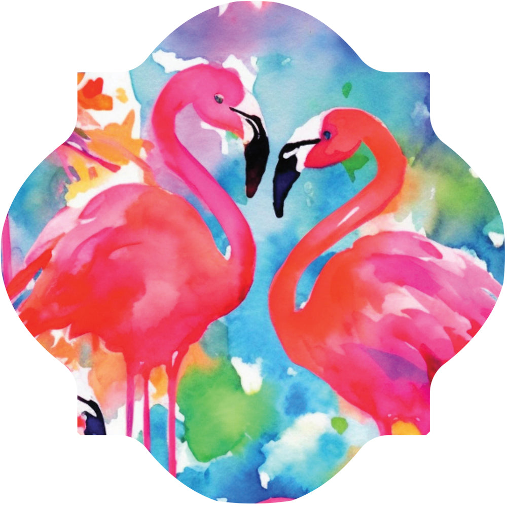 Watercolor Flamingos-LG Hang Around